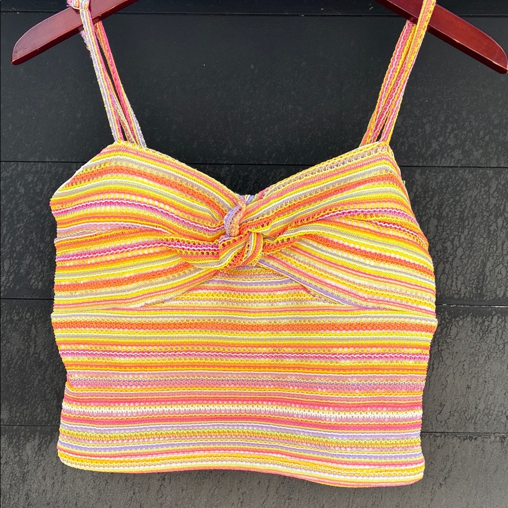 Madden Girl Multicolor Striped Crop Top Teen/YW XL